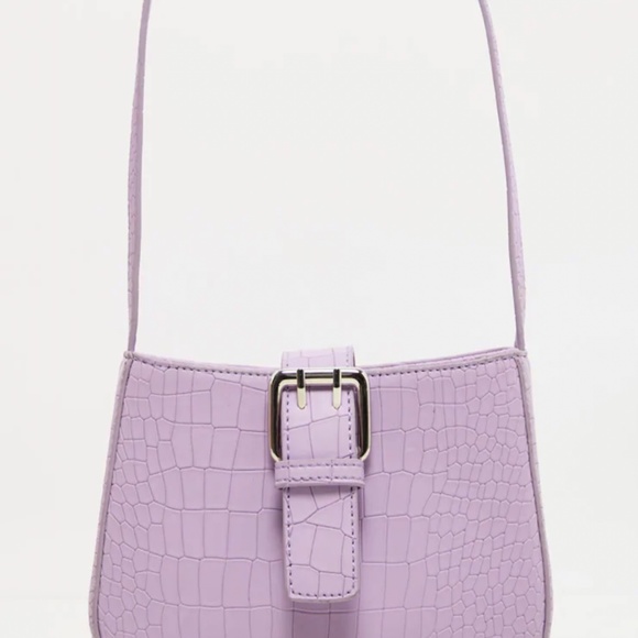 Lilac Croc Shoulder Bag - Picture 5 of 6